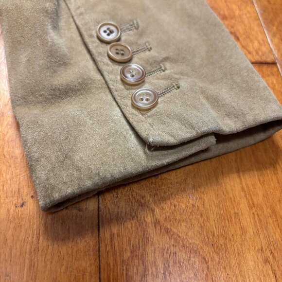 Vintage Context Womens Suede Leather Blazer Jacket Sz L Country Preppy 90s Y2K - Picture 15 of 15